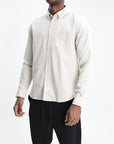 Les Deux Shirt Soft Flannel Oyster Gray White