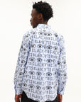 Comme Des Garcons Shirt Long Sleeve Aop Buttondown White-Black