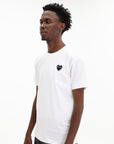Comme Des Garcons T-Shirt Play Rhinestone Heart White