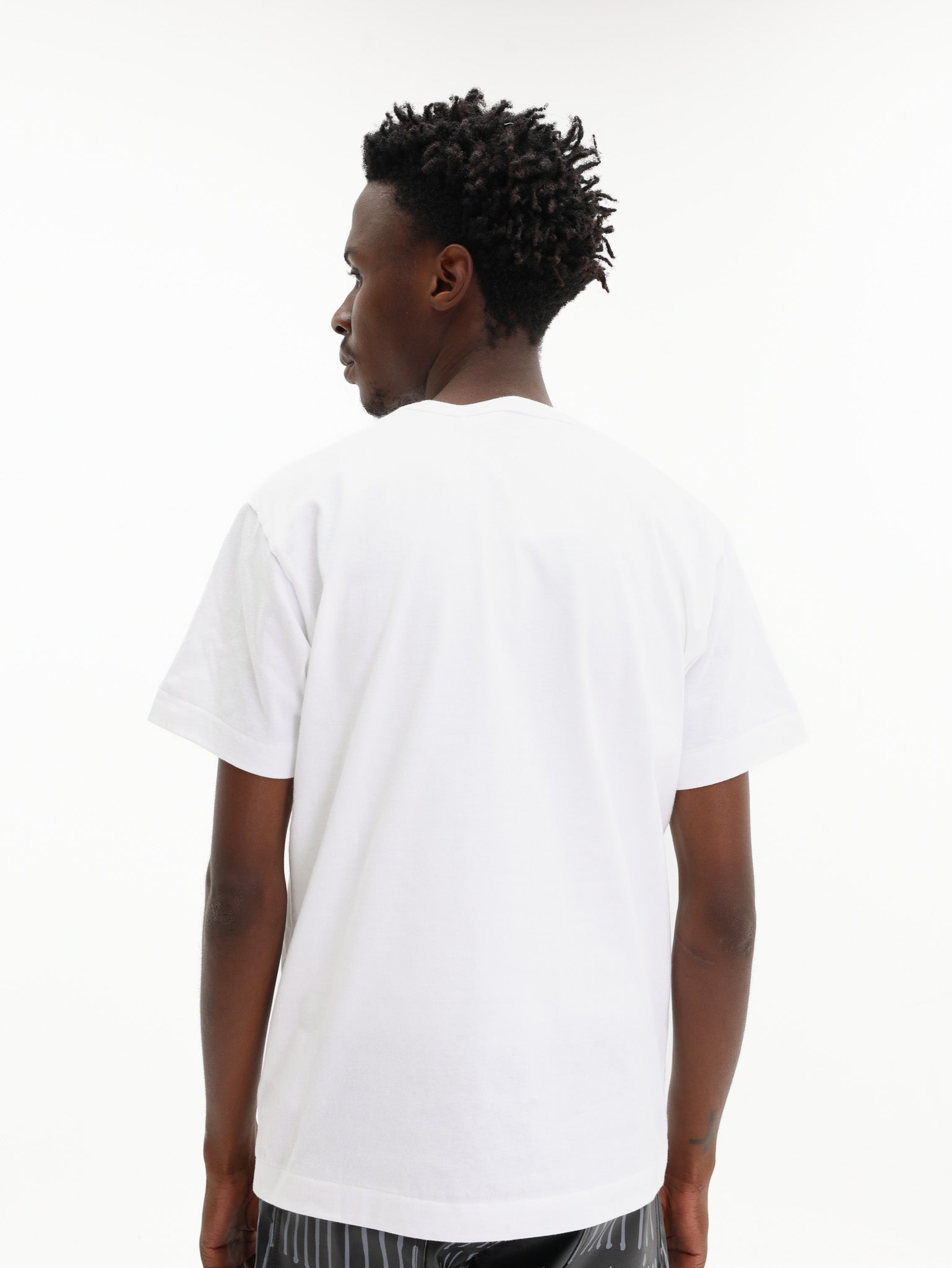 Comme Des Garcons T-Shirt Play Rhinestone Heart White - AL Capone