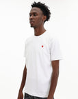 Comme Des Garcons T-Shirt Play Small Red Heart White