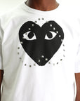 Comme Des Garcons T-Shirt Play Heart Stud White