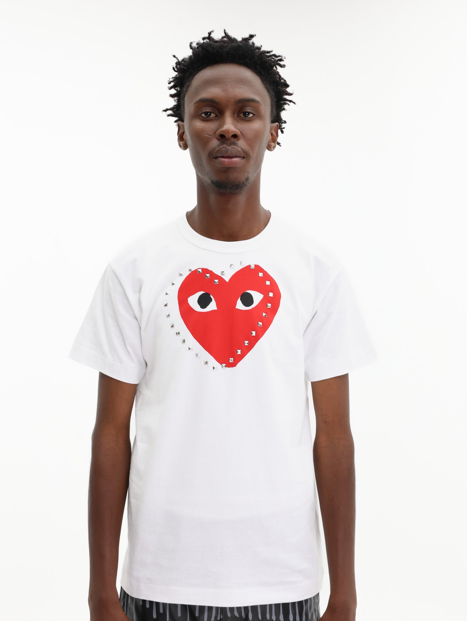 Comme Des Garcons T-Shirt Play Studded Big Heart White - AL Capone