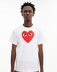 Comme Des Garcons T-Shirt Play Studded Big Heart White