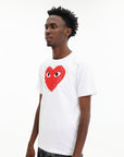 Comme Des Garcons T-Shirt Play Studded Big Heart White