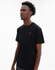 Comme Des Garcons T-Shirt Play Small Red Heart Black