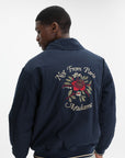 Drole Jacket Bomber Slogan Rose Navy