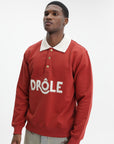 Drole Golfer Drele Col Crochet Dark Red