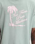 Drole T-Shirt Slogan Palmiers Water Green
