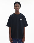 Maison Kitsune T-Shirt Handwriting Embroidery Oversize Black