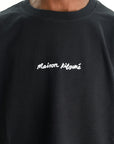 Maison Kitsune T-Shirt Line Handwriting Oversize Black