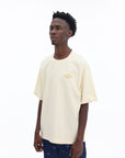 Maison Kitsune T-Shirt Handwriting Embroidery Oversize Stone