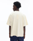 Maison Kitsune T-Shirt Handwriting Embroidery Oversize Stone