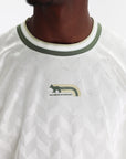 Maison Kitsune T-Shirt Embossed Profile Fox Oversize Grey