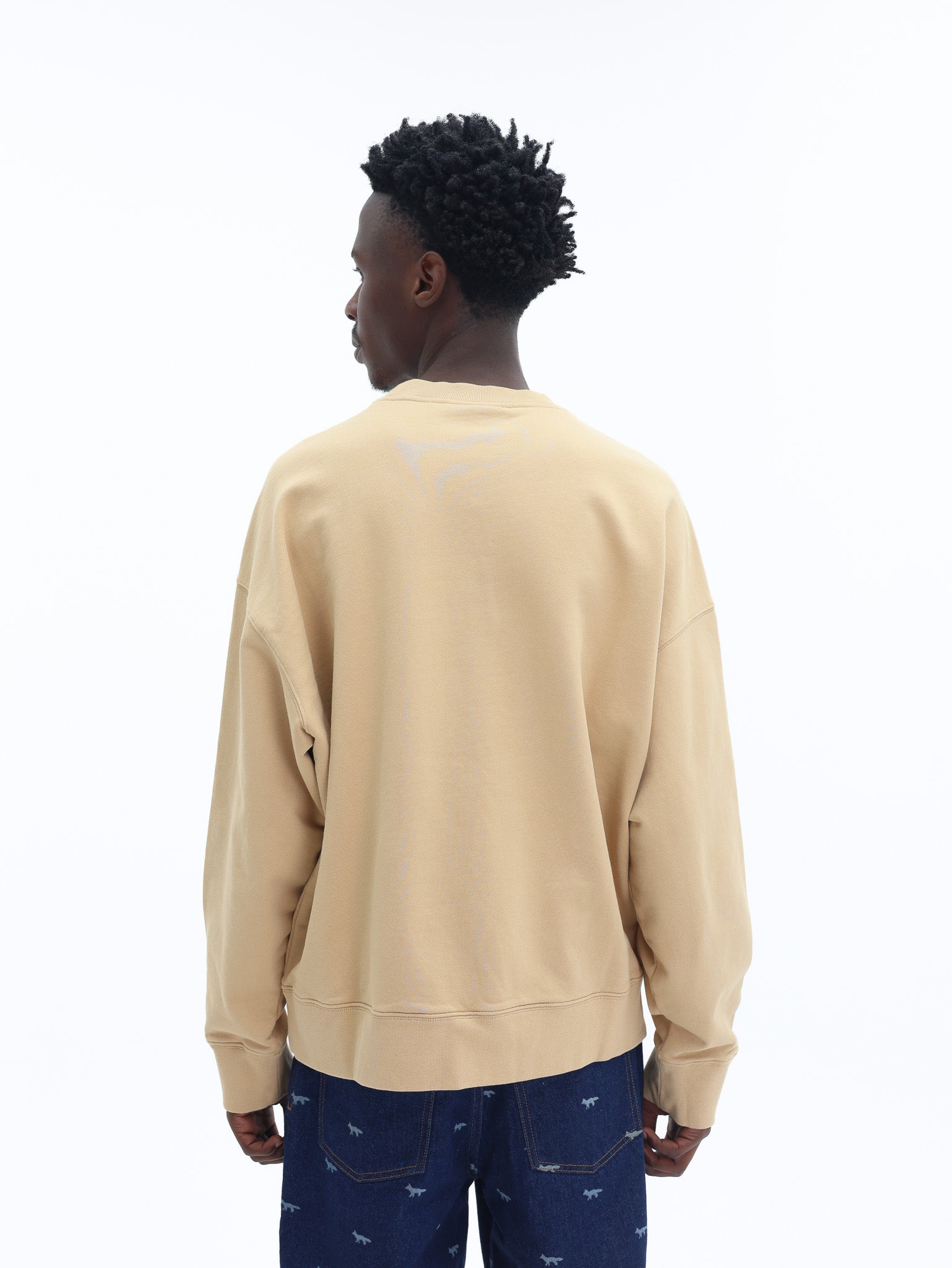 Maison Kitsune Sweatshirt Crafted Daisy Oversize Beige - AL Capone