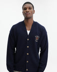 Drole Cardigan Slogan Rose Navy