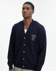 Drole Cardigan Slogan Rose Navy