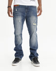True Religion Jean Ricky Worn Rips Medium Wash
