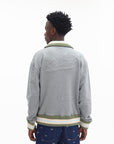 Maison Kitsune Jersey Zipped in Fleece with Knitted Detail Grey