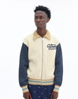 Maison Kitsune Jersey Knitted College Cream-Navy