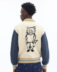 Maison Kitsune Jersey Knitted College Cream-Navy