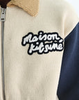 Maison Kitsune Jersey Knitted College Cream-Navy