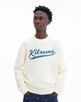 Maison Kitsune Jumper Varsity Embroidered Mesh Cream