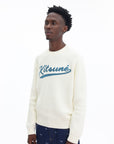 Maison Kitsune Jumper Varsity Embroidered Mesh Cream