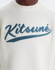 Maison Kitsune Jumper Varsity Embroidered Mesh Cream
