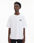 Maison Kitsune T-Shirt Handwriting Embroidery Oversize White