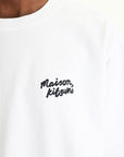 Maison Kitsune T-Shirt Handwriting Embroidery Oversize White