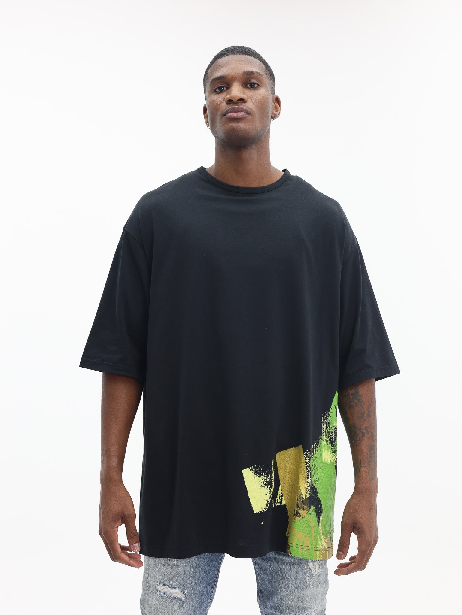 Y-3 T-Shirt Bottom Brush Strokes Black-AL Capone Premium