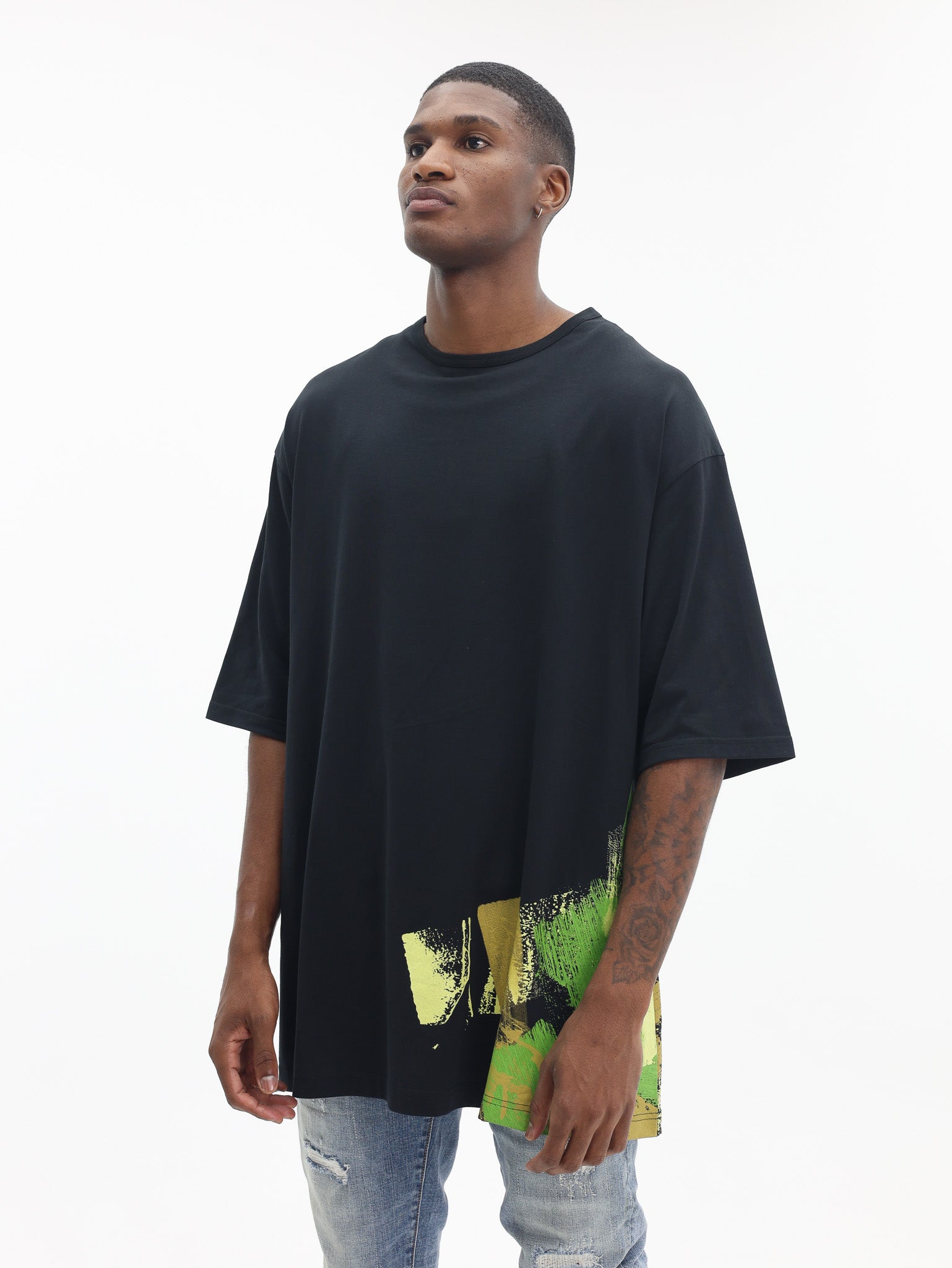 Y-3 T-Shirt Bottom Brush Strokes Black-AL Capone Premium