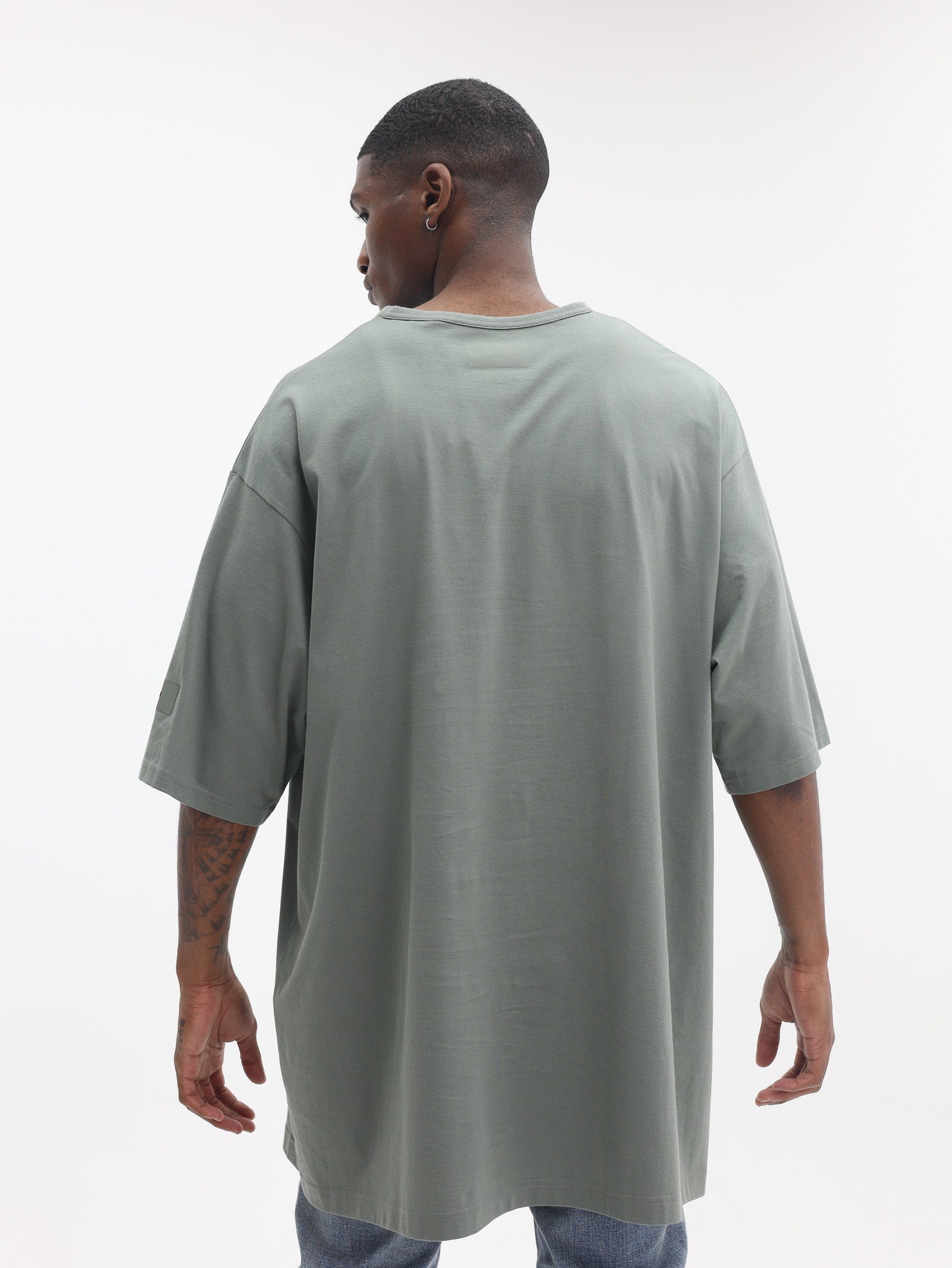 Y-3 T-Shirt Oversized Sleeve Logo Green-AL Capone Premium