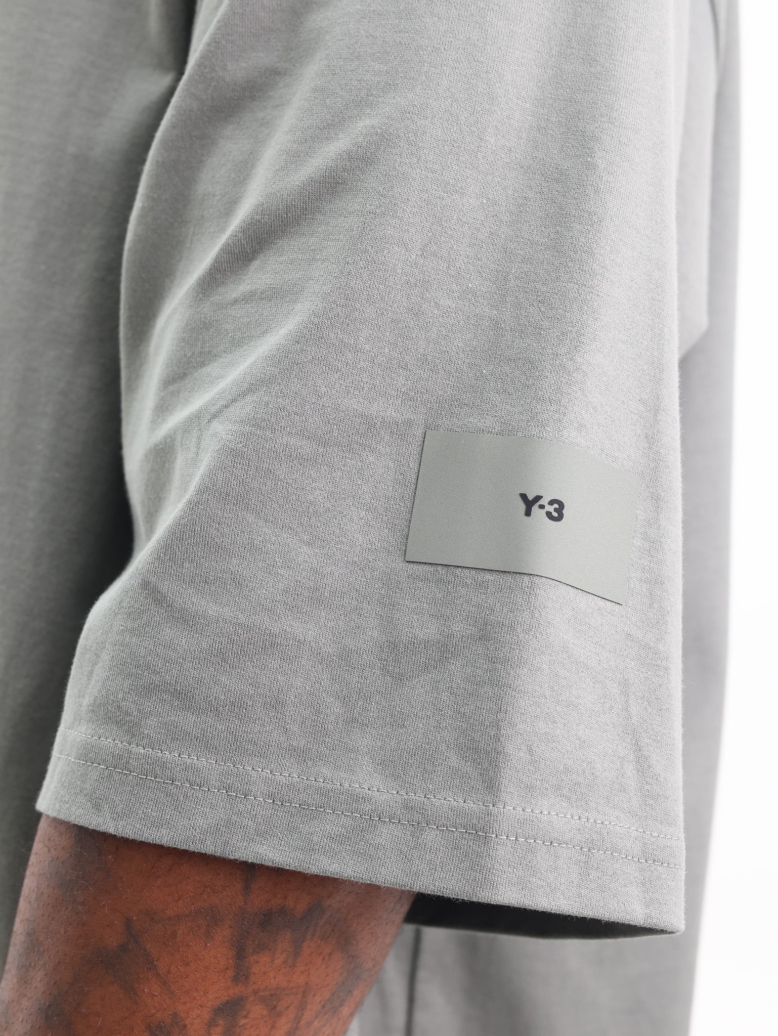 Y-3 T-Shirt Oversized Sleeve Logo Green-AL Capone Premium
