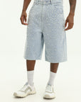 Purple Shorts Long Shorts Textured Pearl Lt Indigo