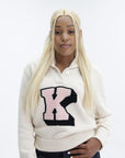 Kenzo Hoodie Logo K Ecru