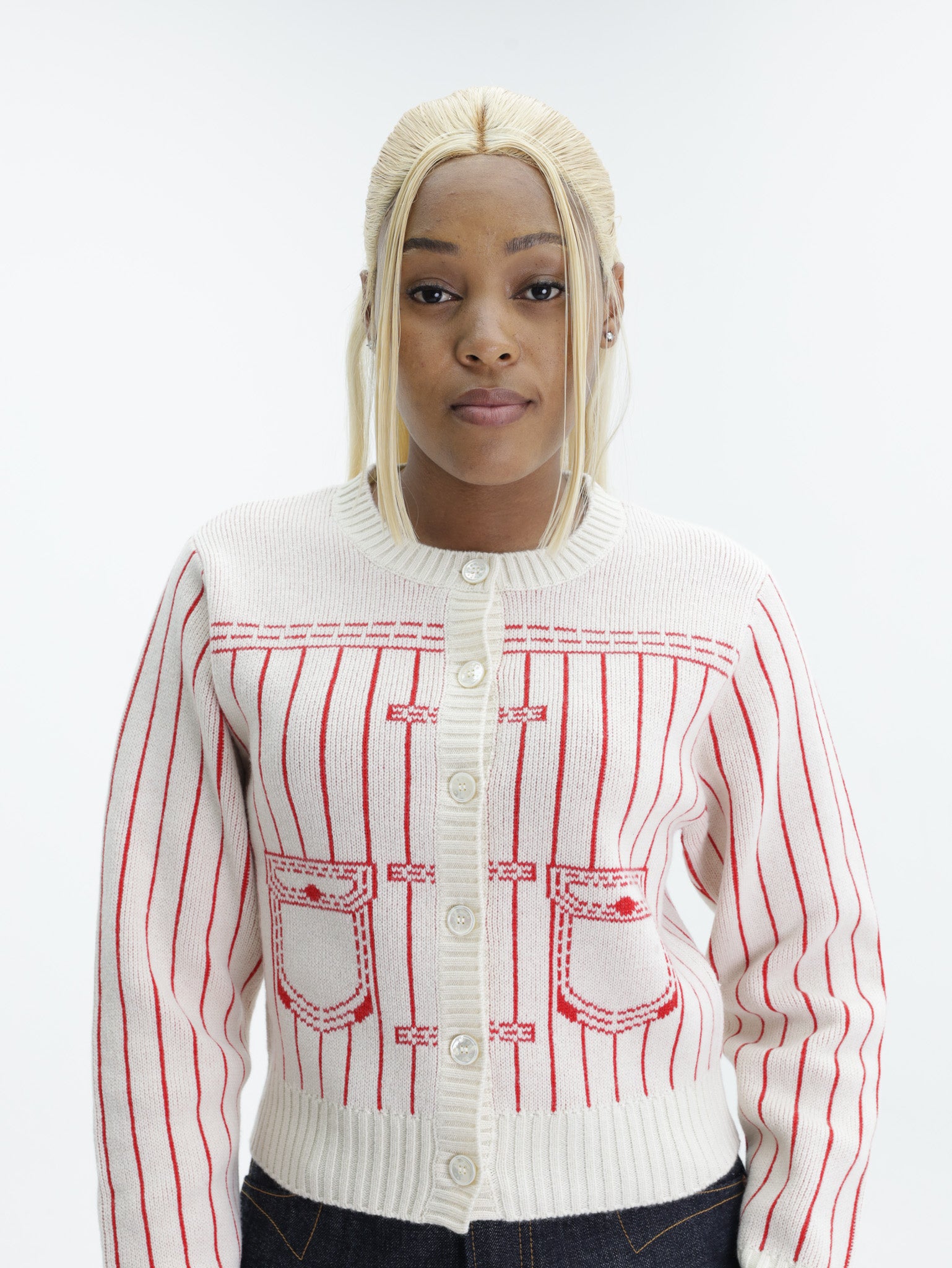 Kenzo Cardigan Off White-Red - AL Capone Premium