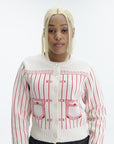 Kenzo Cardigan Off White-Red