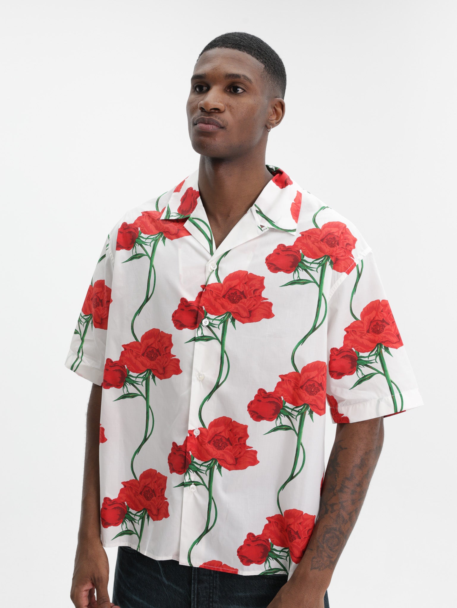 Kenzo Shirt SS Floral Ecru-Red - AL Capone Premium