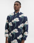 Kenzo Shirt LS Floral Navy Blue