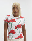 Kenzo T-Shirt Floral Off White-Red