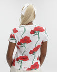 Kenzo T-Shirt Floral Off White-Red