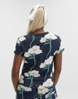 Kenzo T-Shirt Floral Off Navy Blue