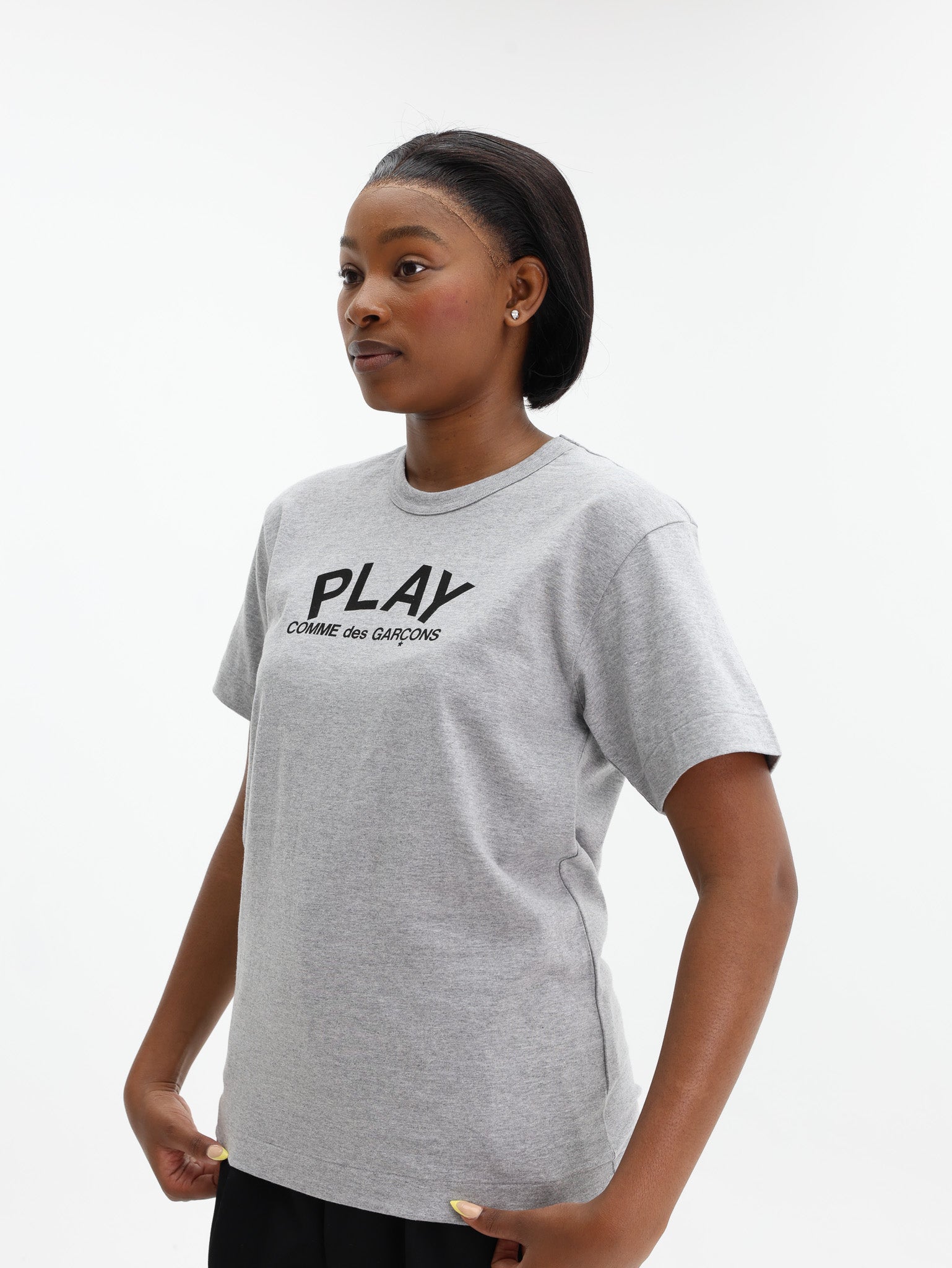Comme Des Garcons T-Shirt Play Small Text Grey - AL Capone Premium