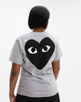 Comme Des Garcons T-Shirt Play Small Text Grey