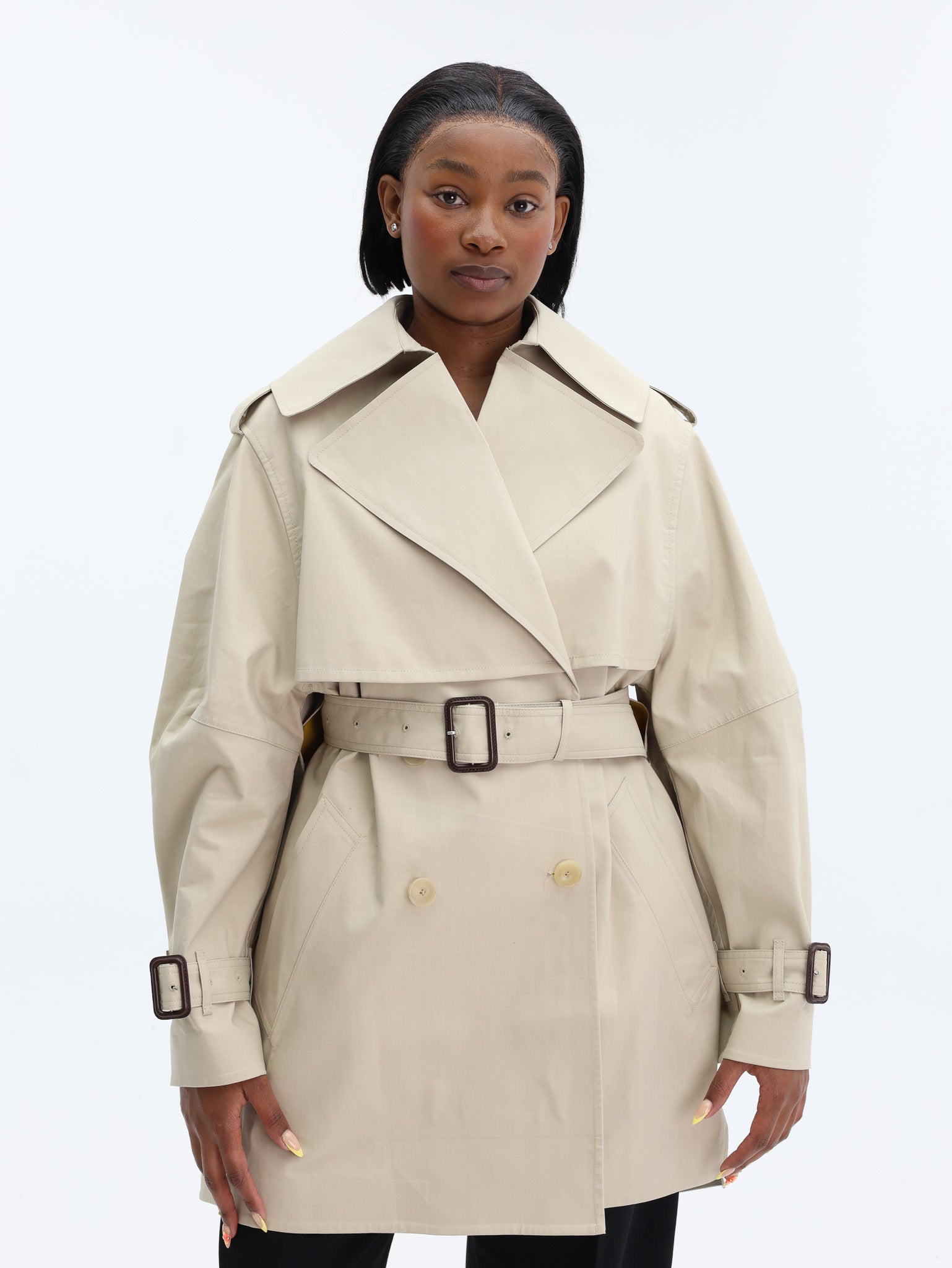 ジャケット・アウター MANOF COCOON LINE SHORT COAT Givenchy Cocoon Short Trench Beige/Mustard - AL Capone Premium