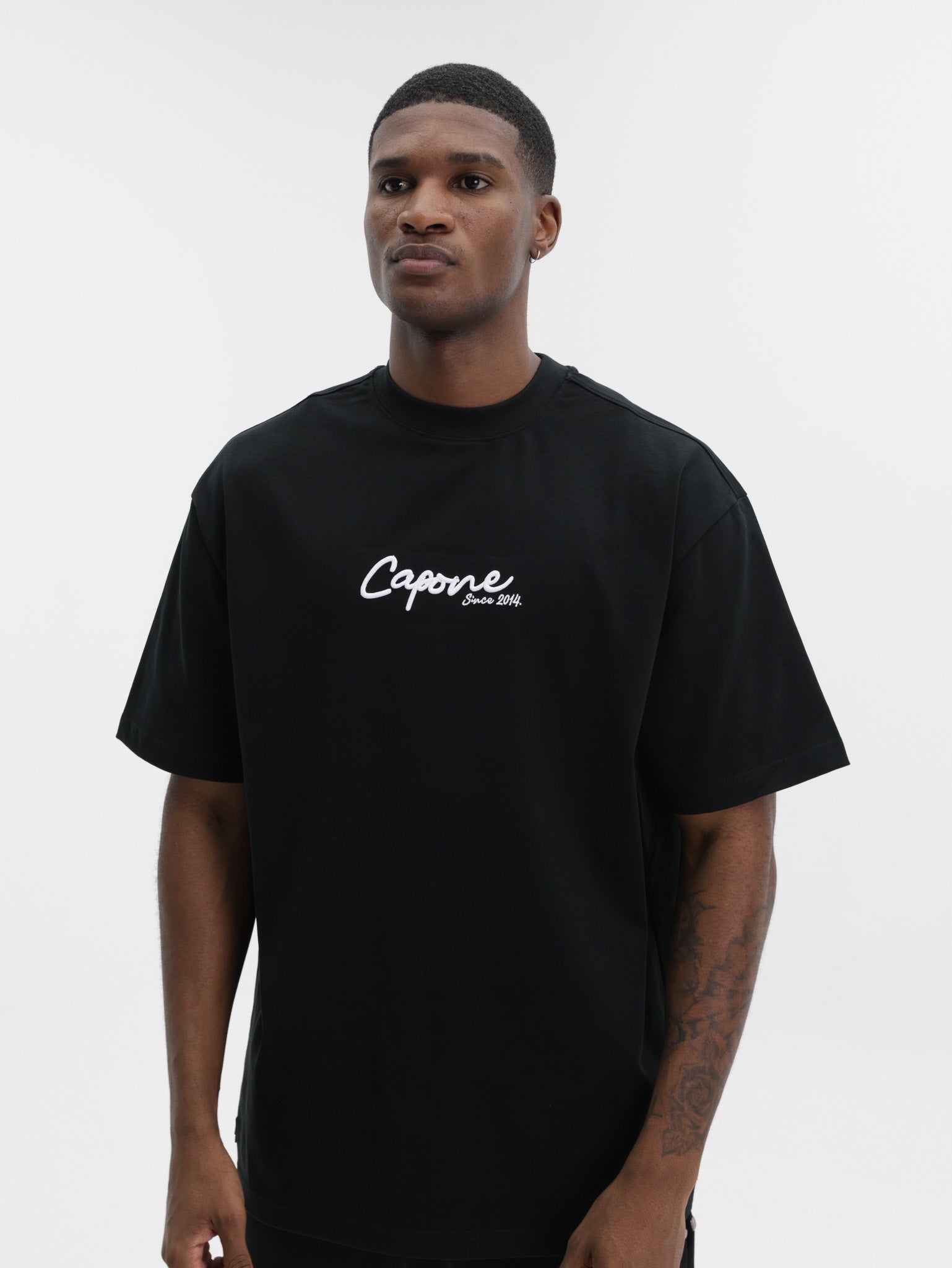 Capone T-Shirt Oversized Back Print Black - AL Capone Premium