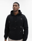 Capone Hoodie Metallic Rings Black