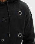 Capone Hoodie Metallic Rings Black